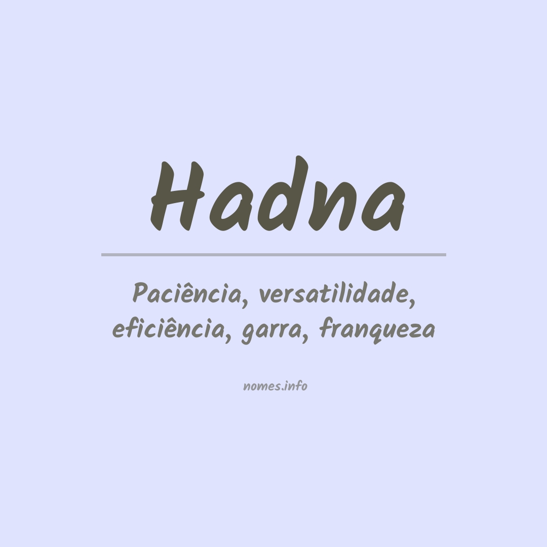 Significado do nome Hadna