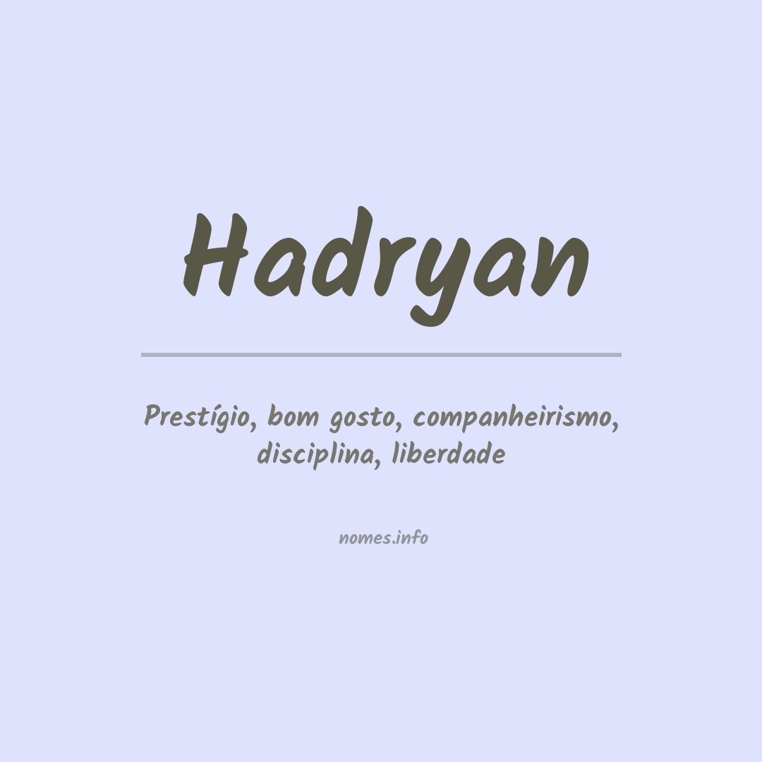Significado do nome Hadryan