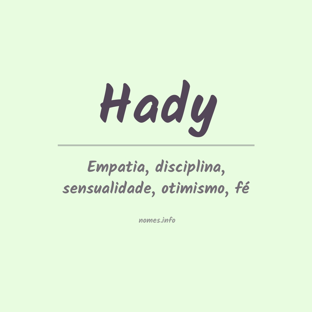Significado do nome Hady