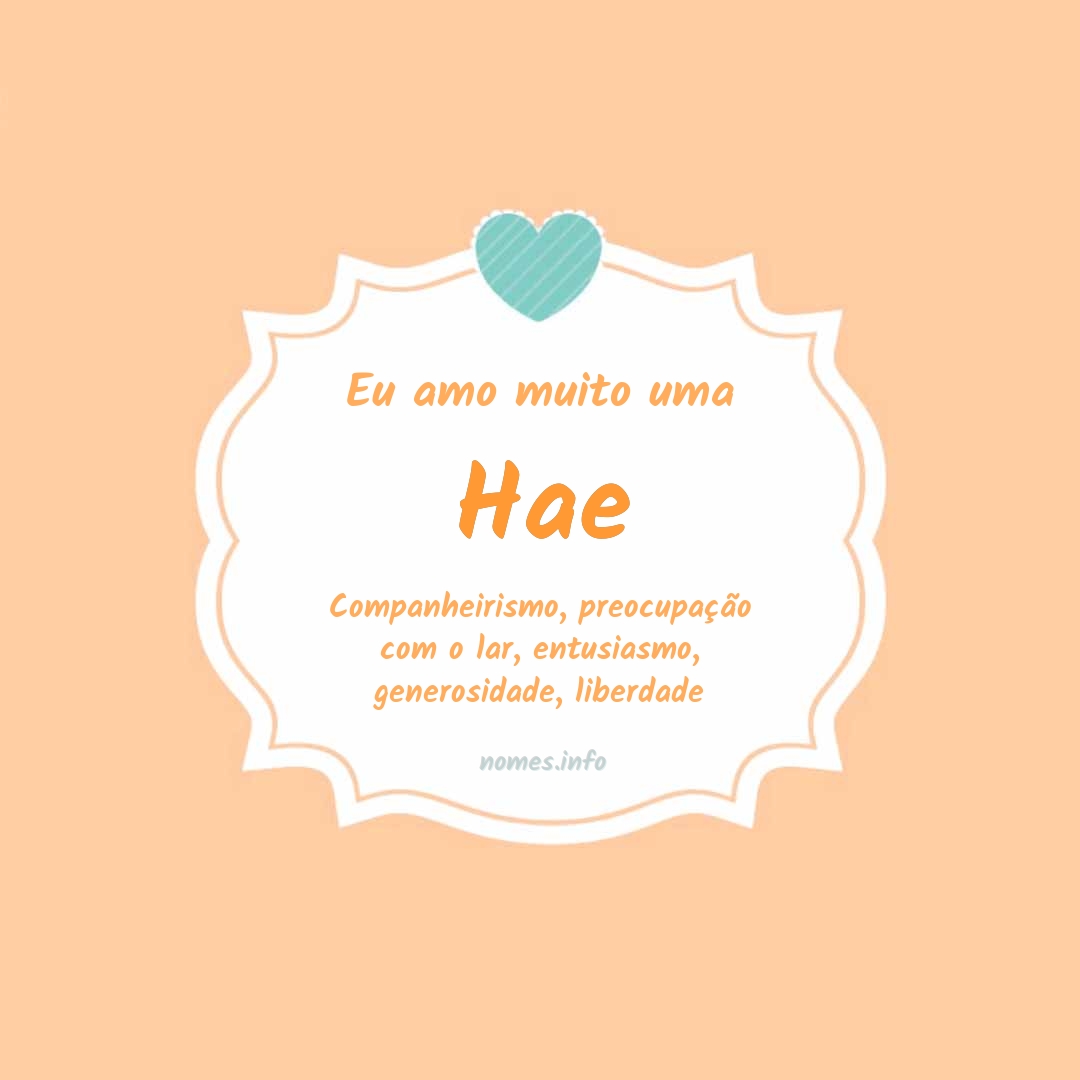 Eu amo muito Hae