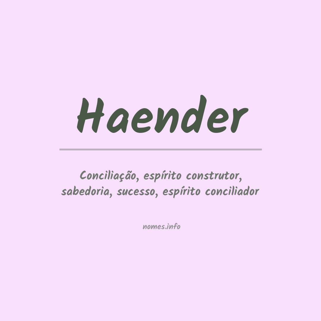 Significado do nome Haender