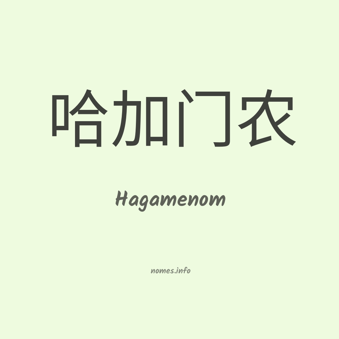 Hagamenom em chinês