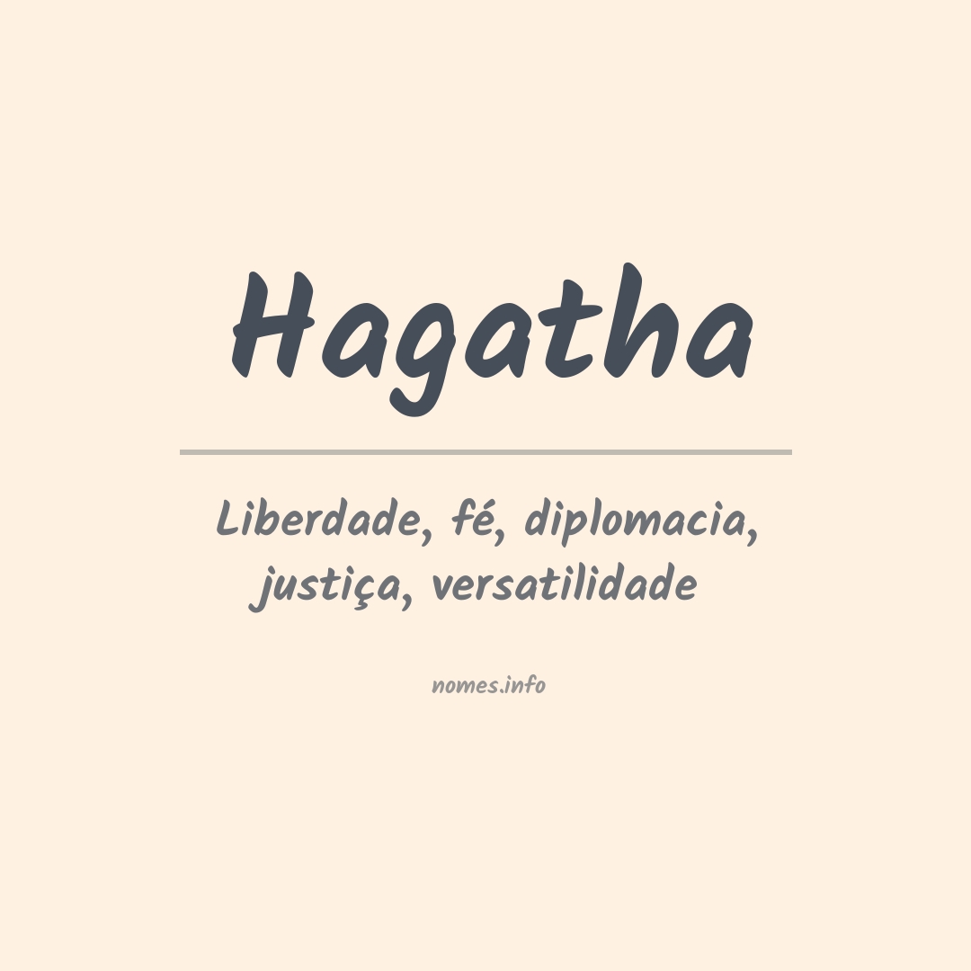 Significado do nome Hagatha