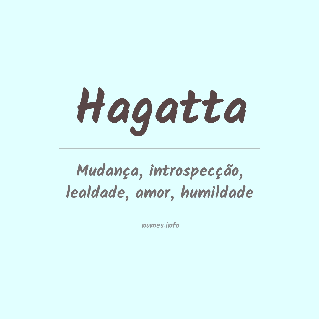 Significado do nome Hagatta