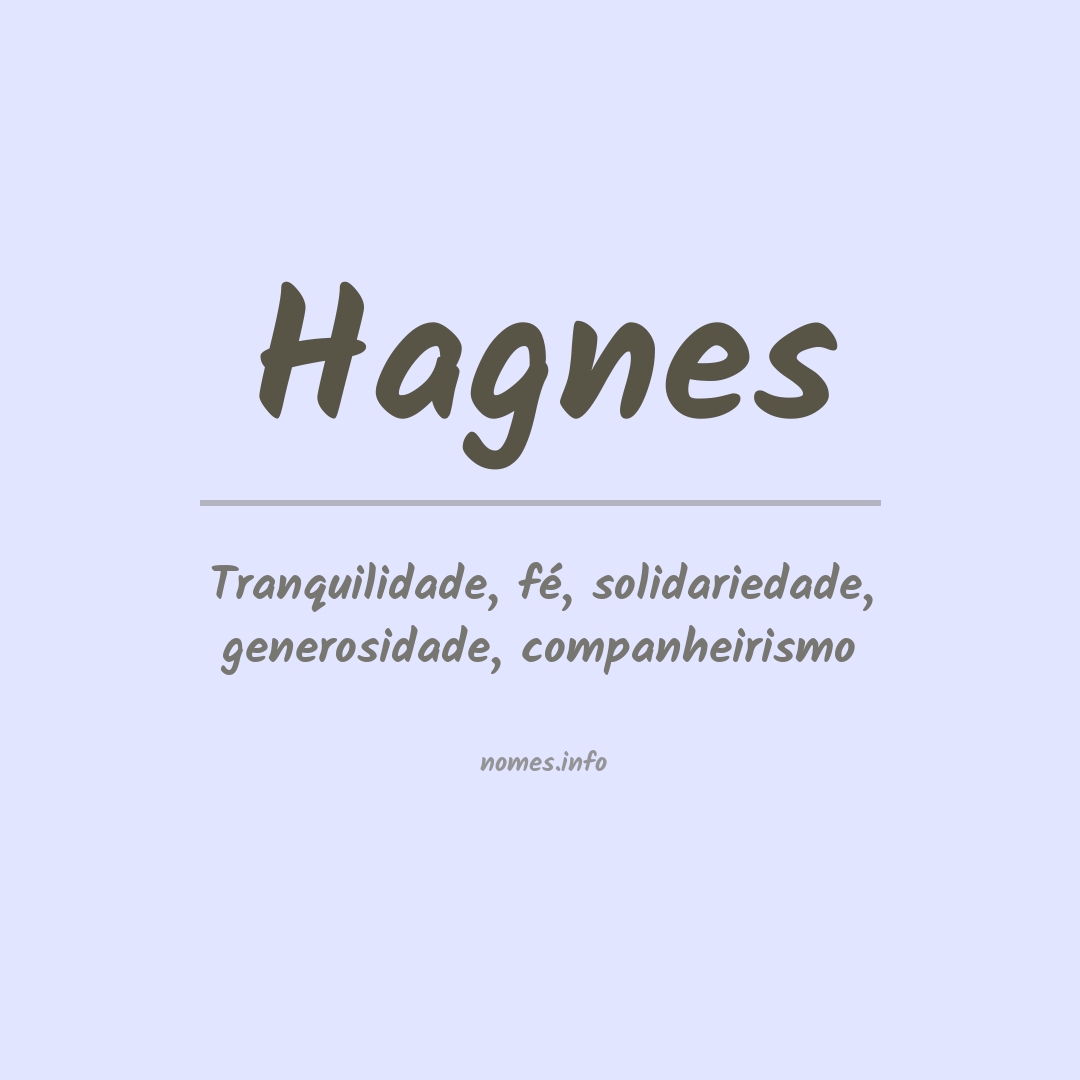 Significado do nome Hagnes