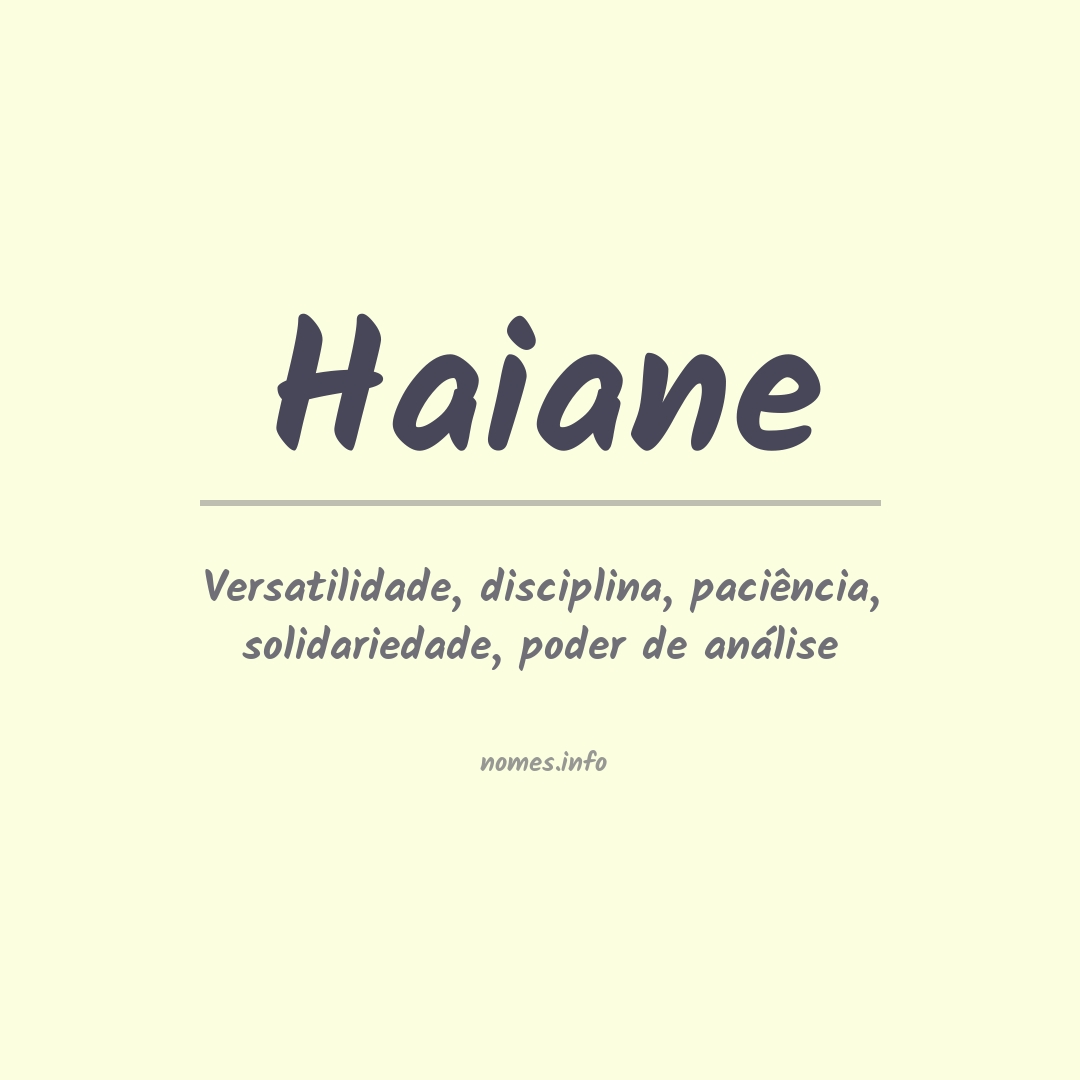 Significado do nome Haiane