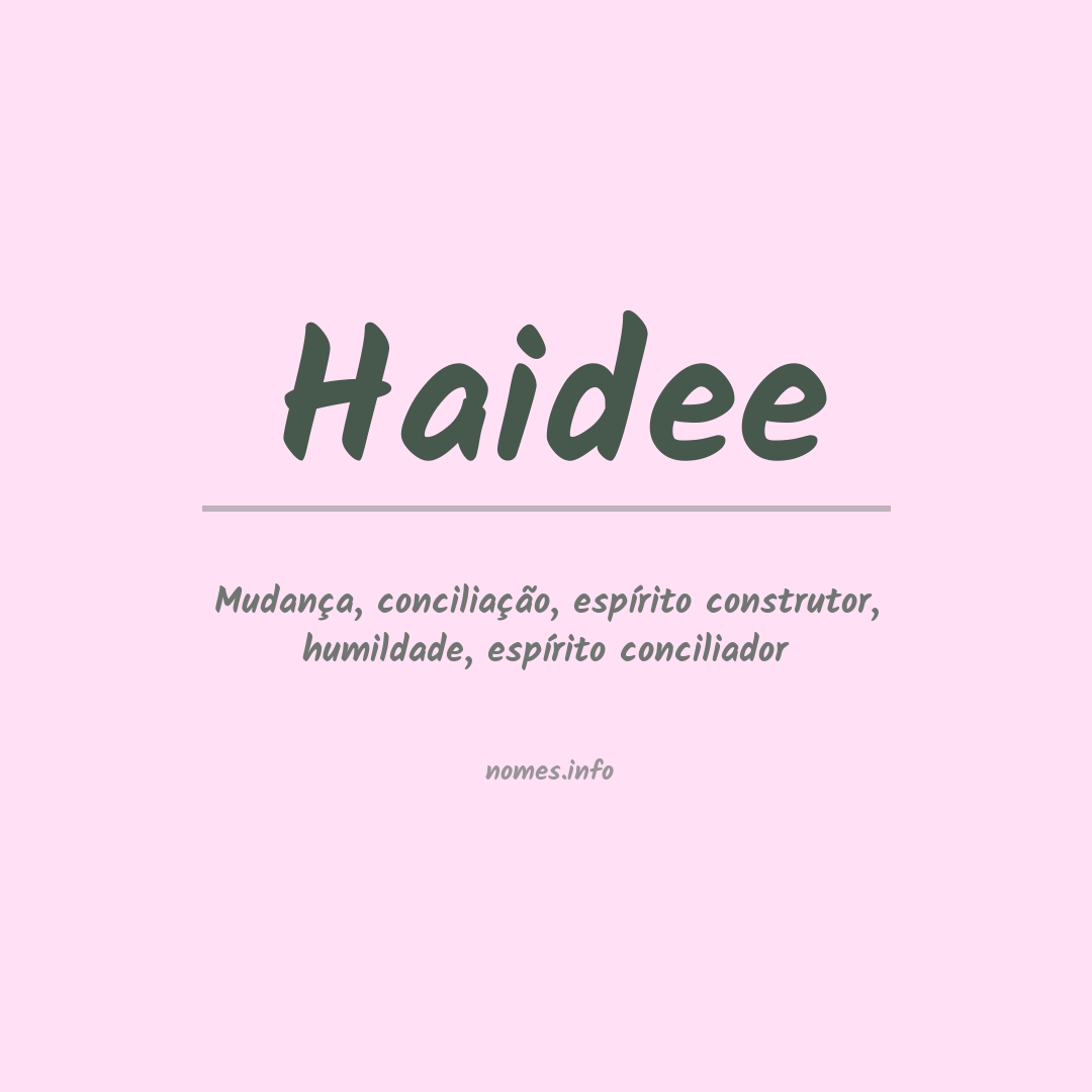 Significado do nome Haidee