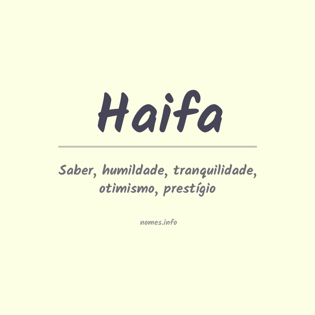 Significado do nome Haifa