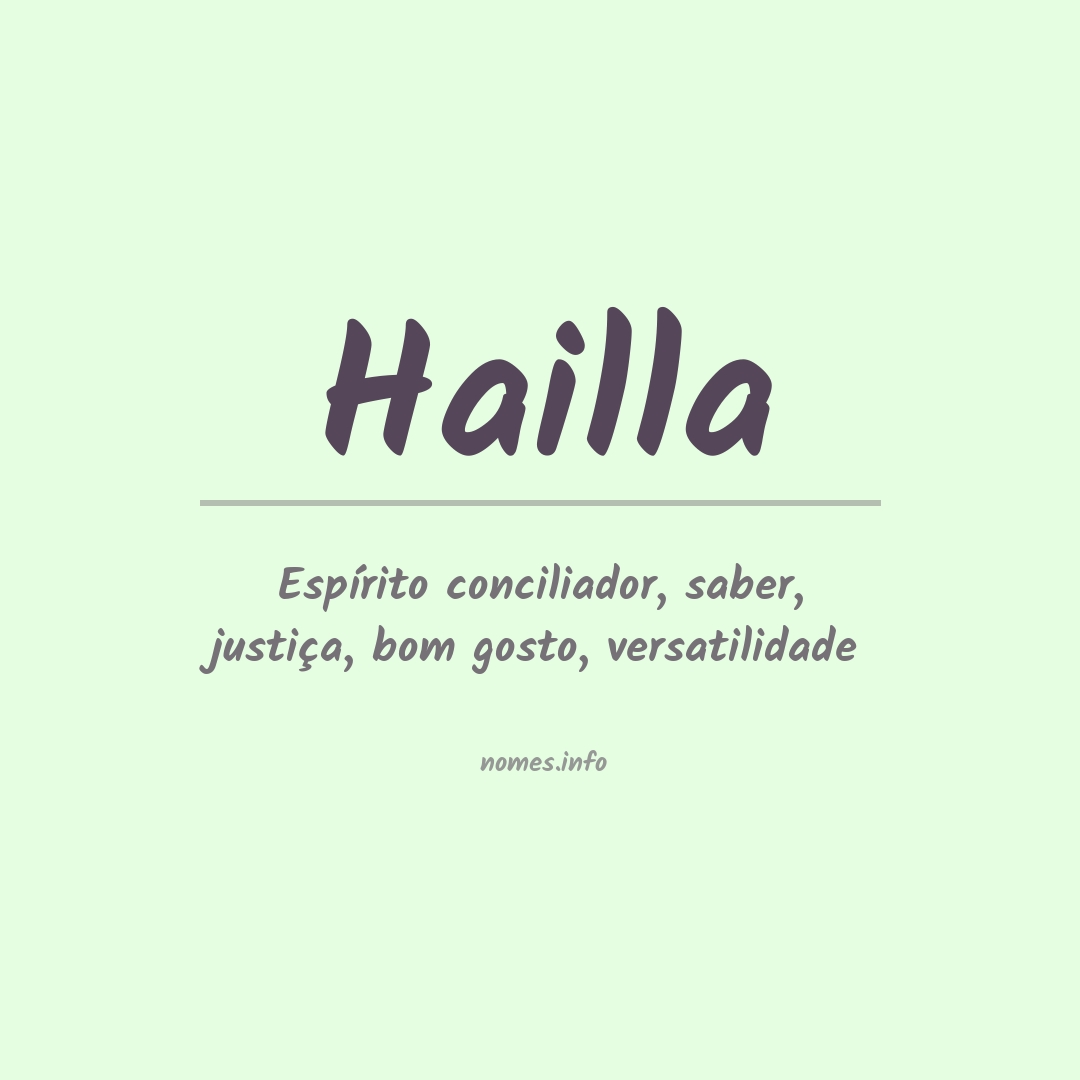 Significado do nome Hailla