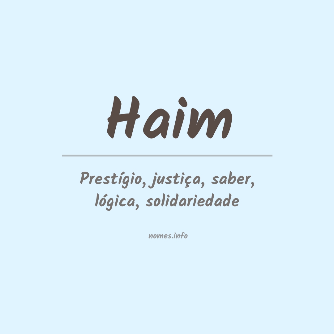 Significado do nome Haim