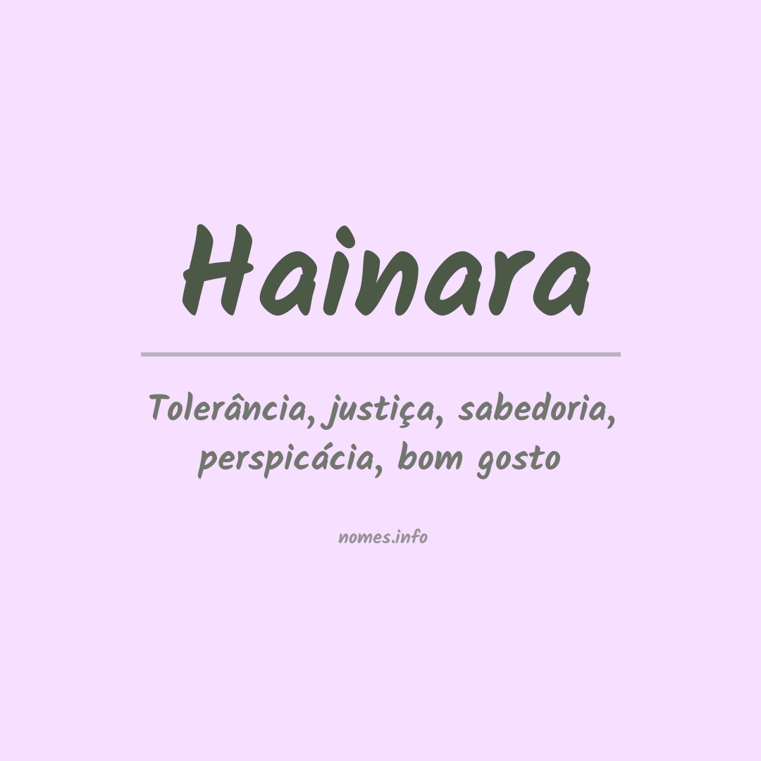 Significado do nome Hainara