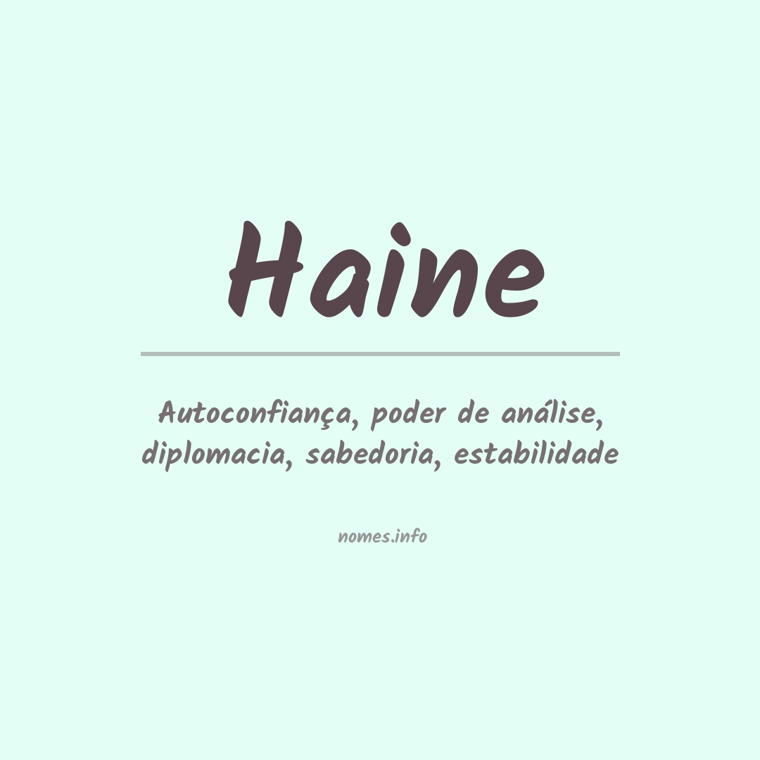 Significado do nome Haine