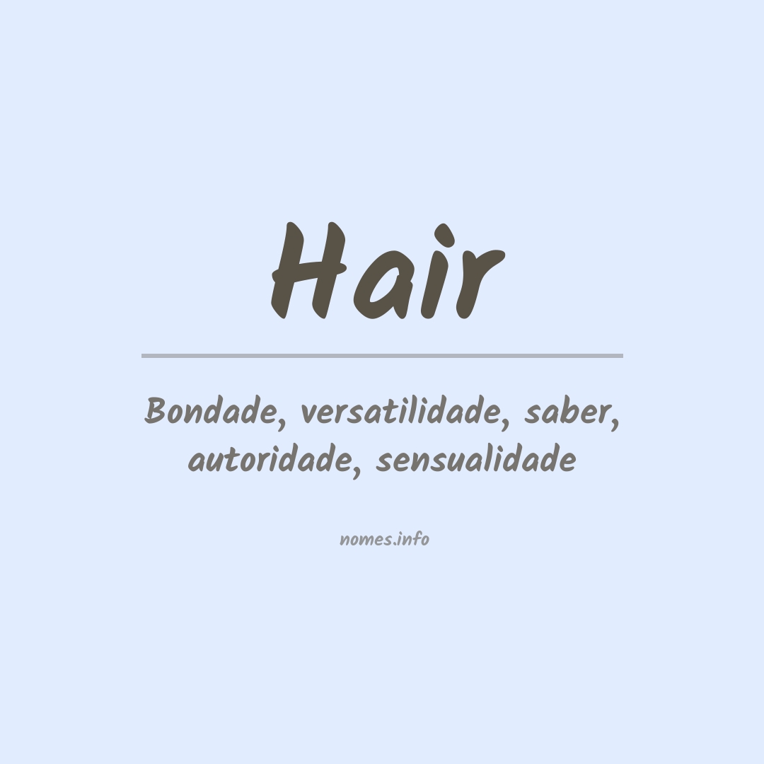 Significado do nome Hair