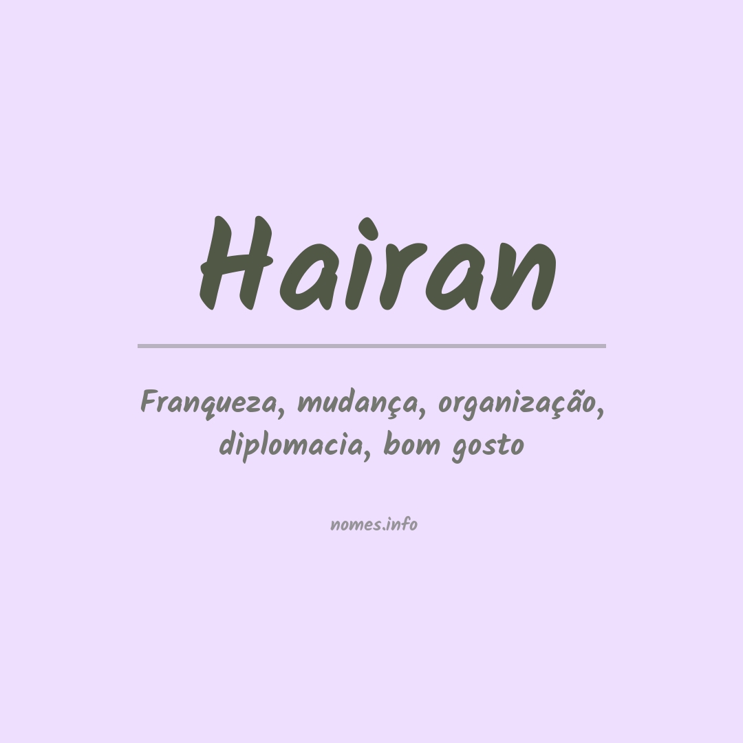 Significado do nome Hairan