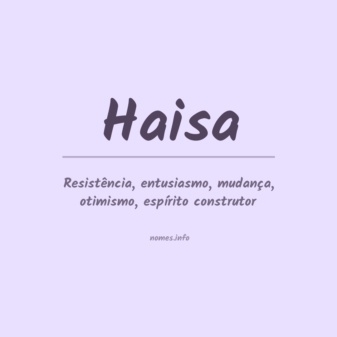 Significado do nome Haisa