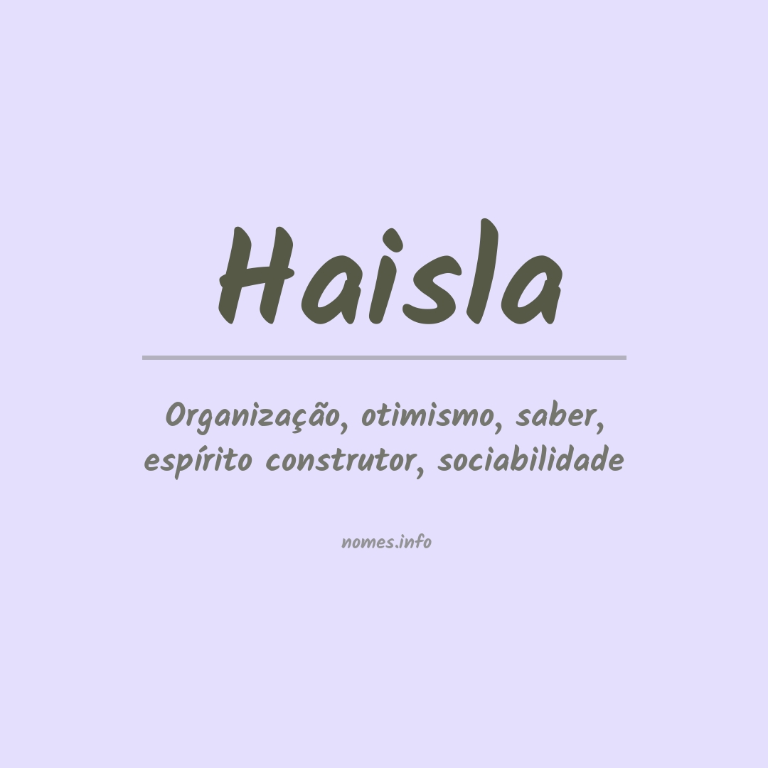 Significado do nome Haisla