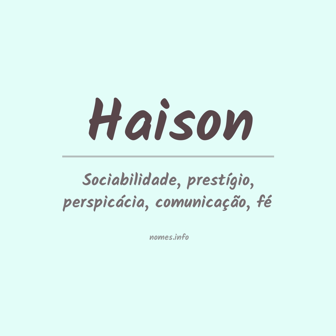 Significado do nome Haison