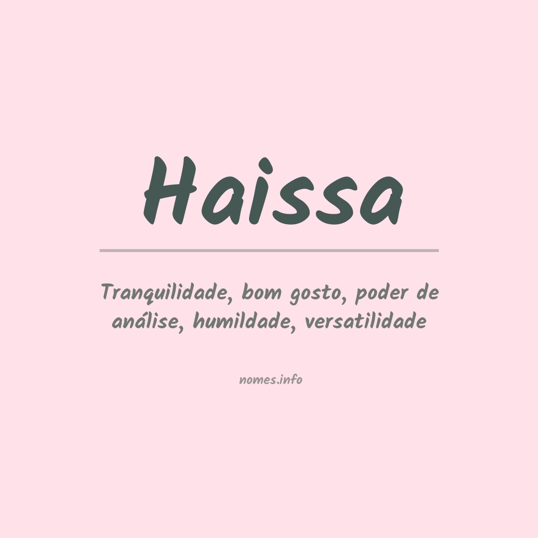 Significado do nome Haissa