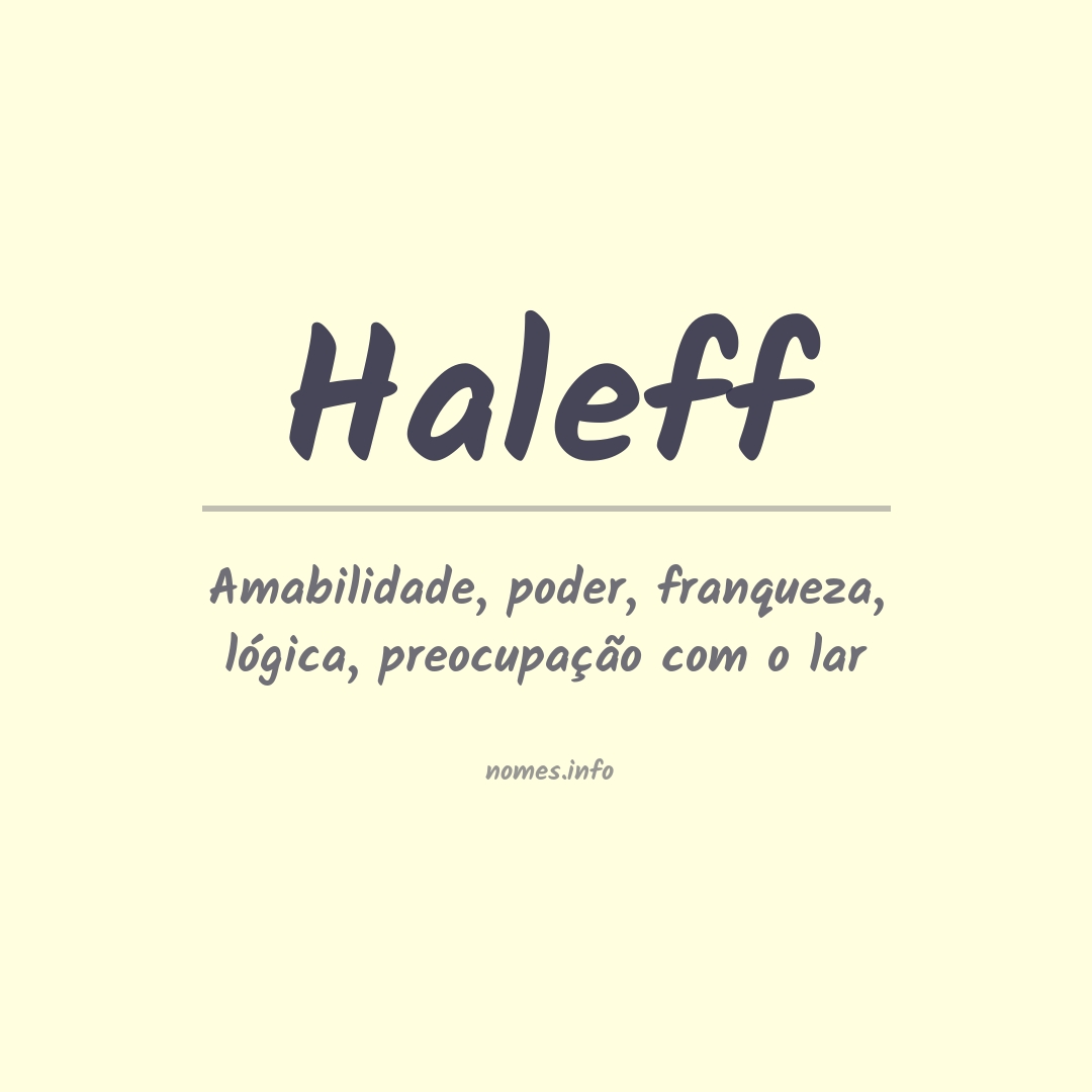 Significado do nome Haleff