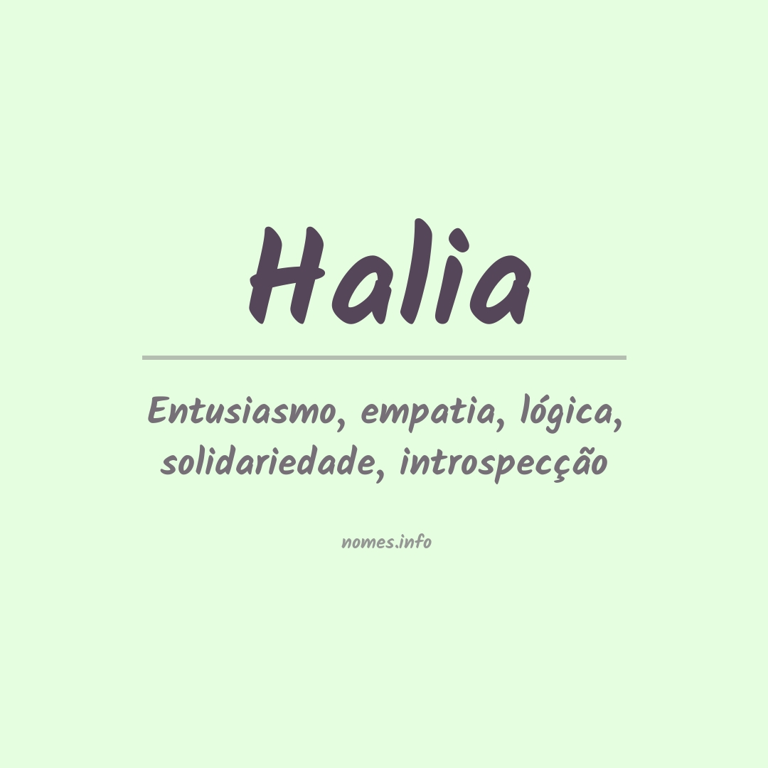 Significado do nome Halia