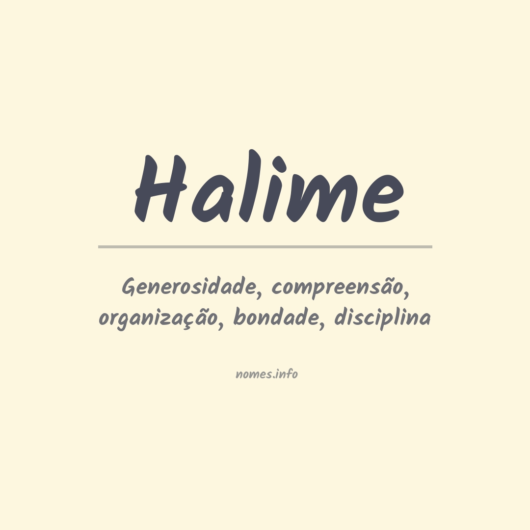 Significado do nome Halime