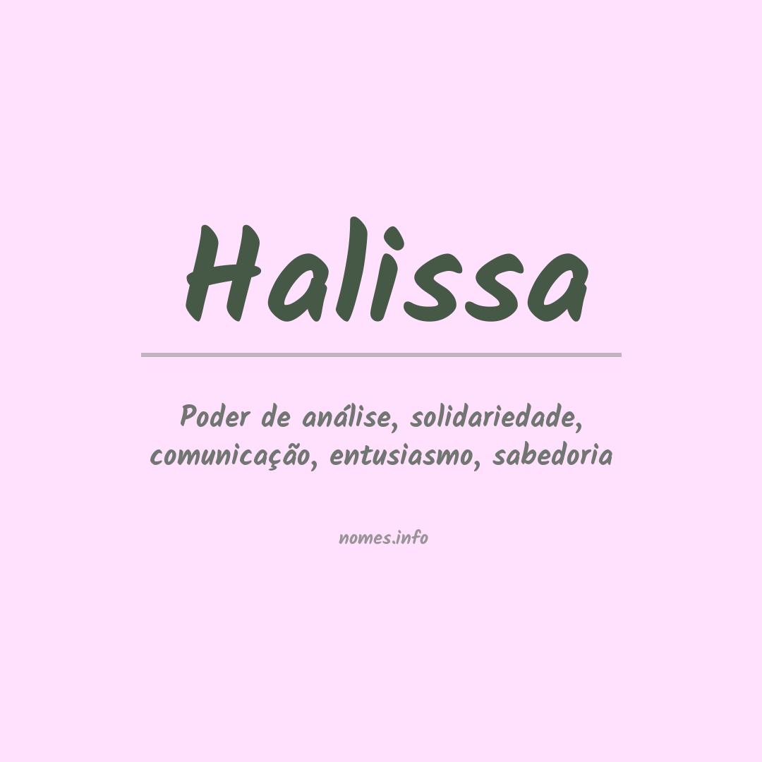 Significado do nome Halissa