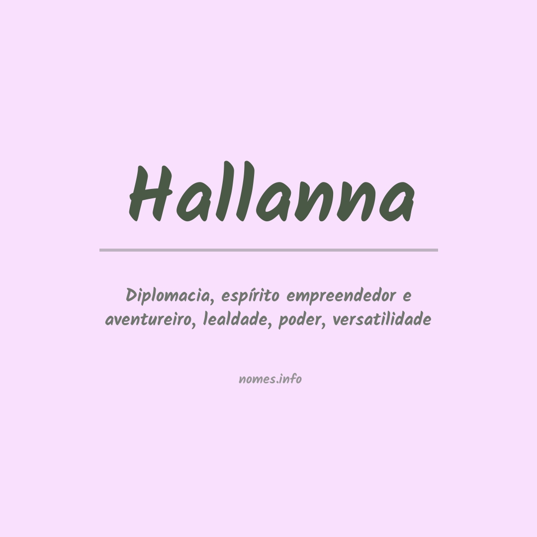 Significado do nome Hallanna