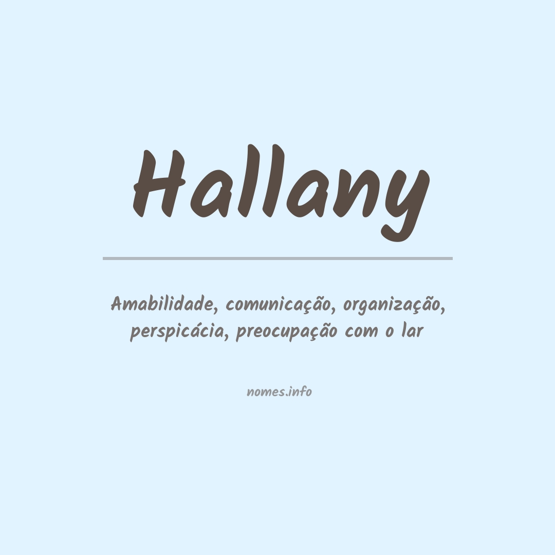 Significado do nome Hallany