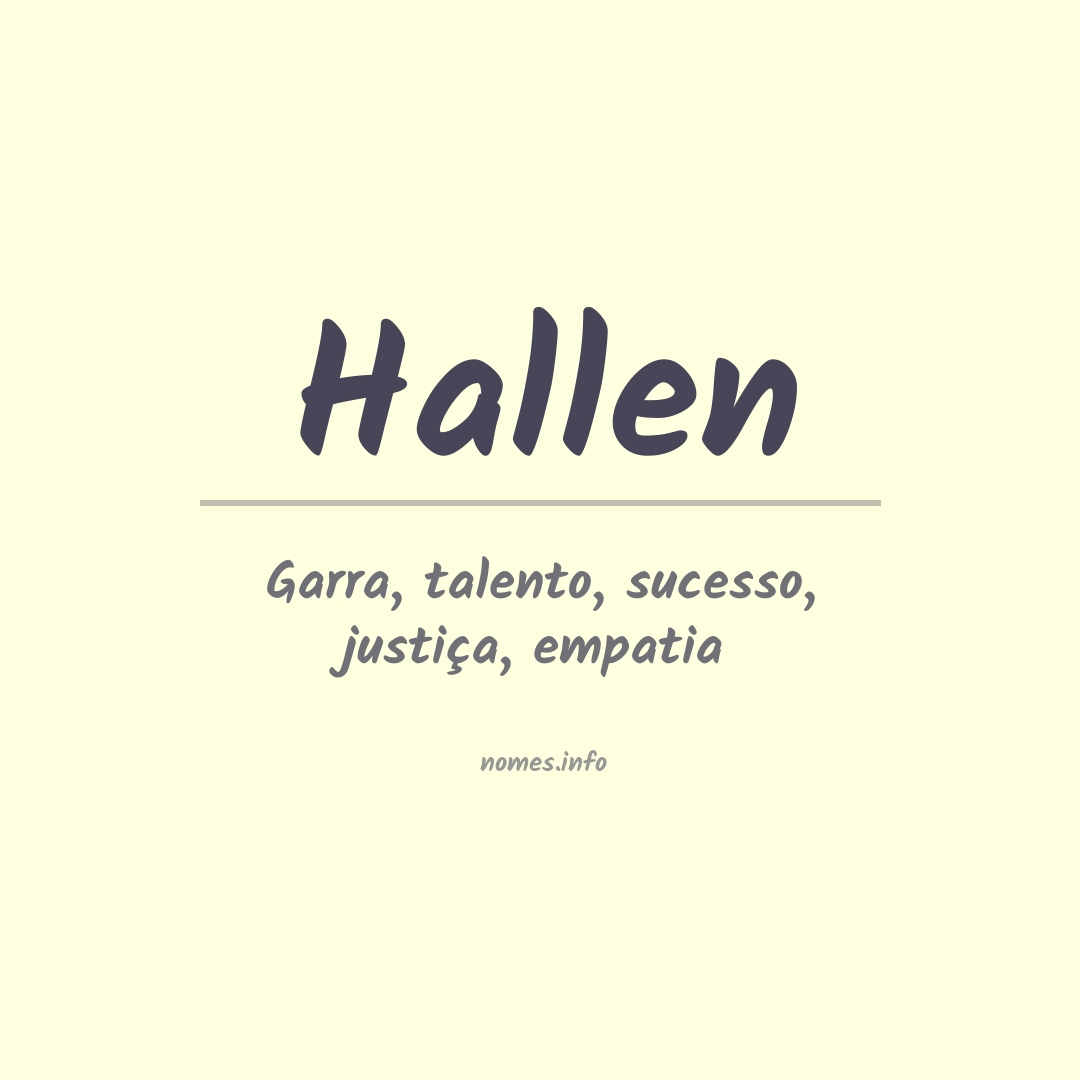 Significado do nome Hallen