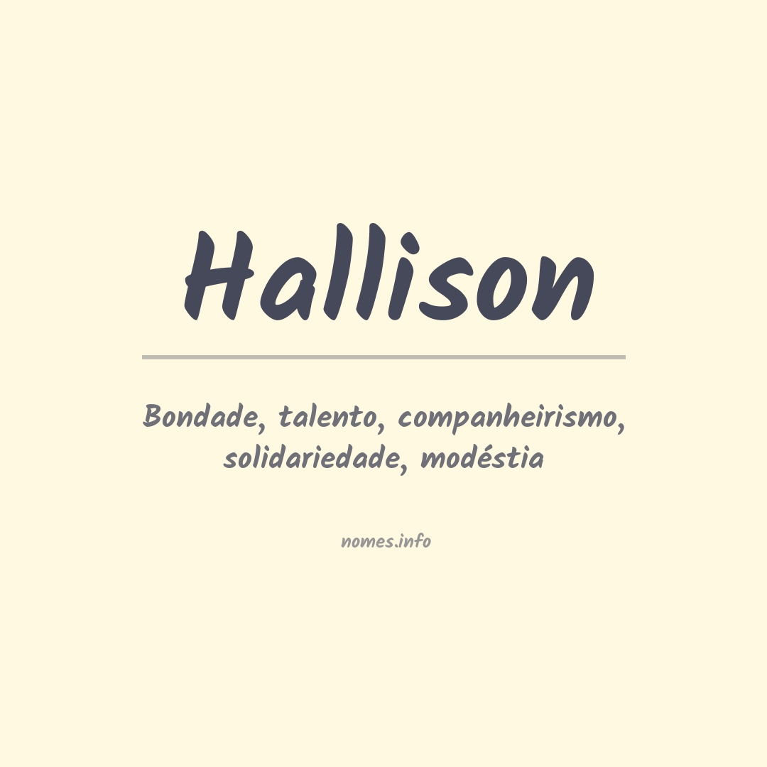 Significado do nome Hallison