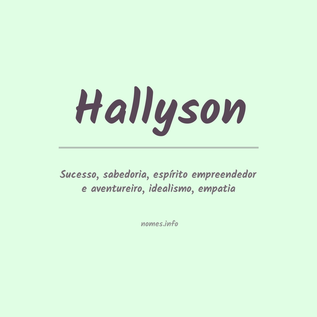 Significado do nome Hallyson