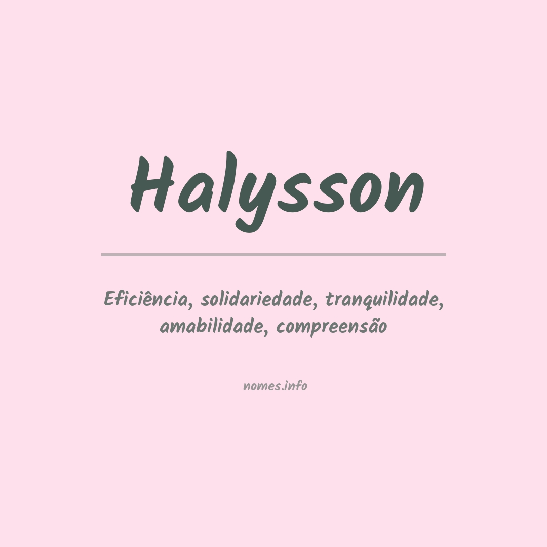 Significado do nome Halysson