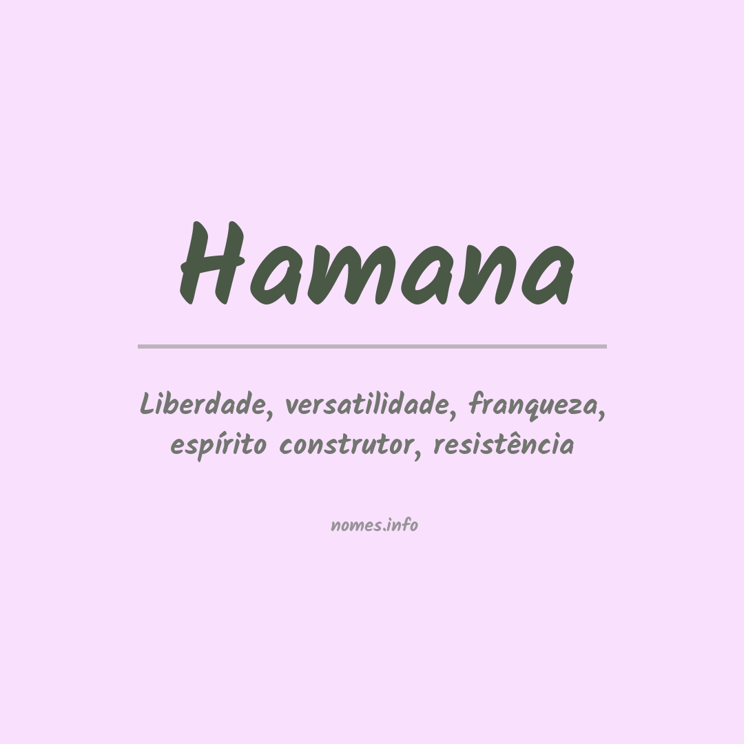Significado do nome Hamana