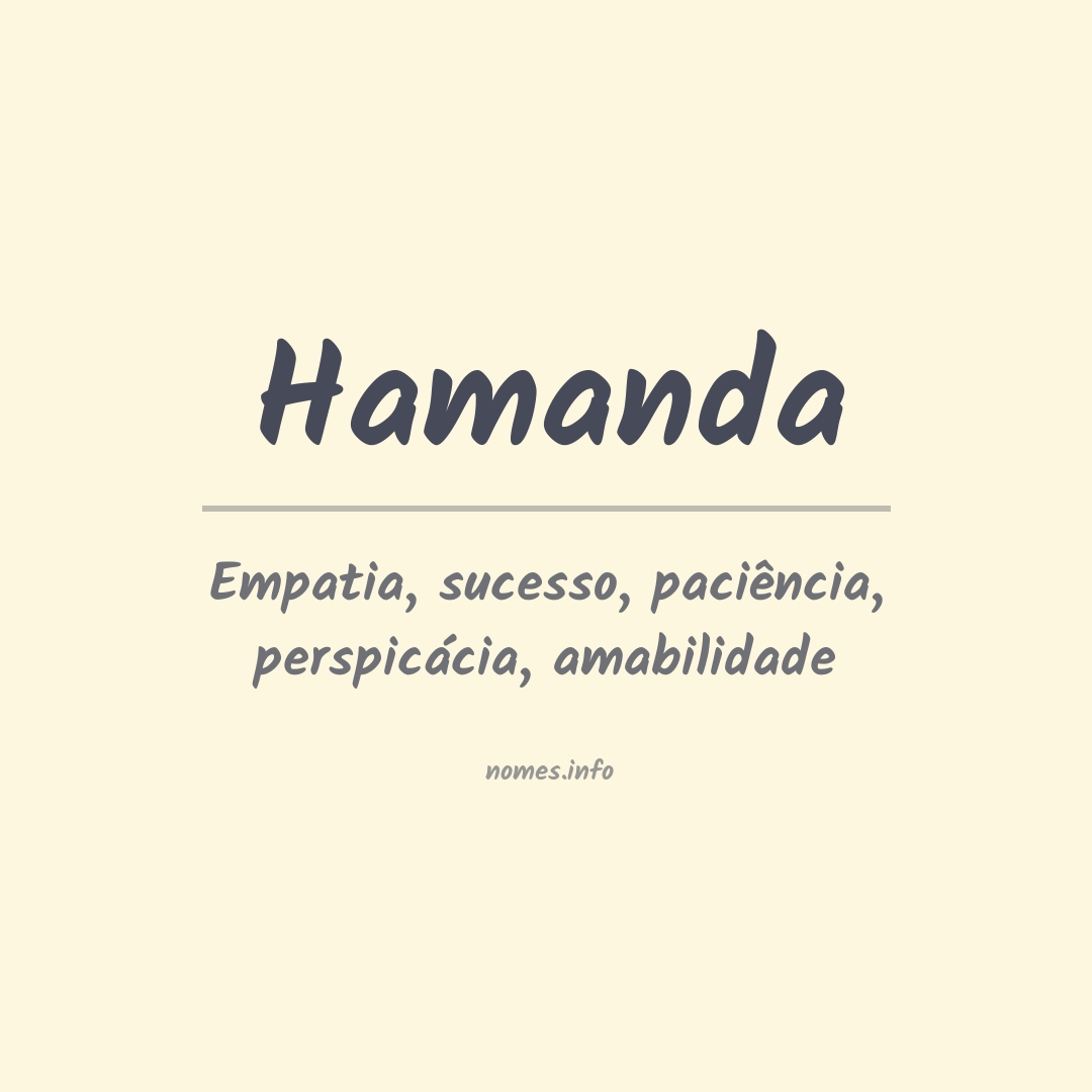 Significado do nome Hamanda