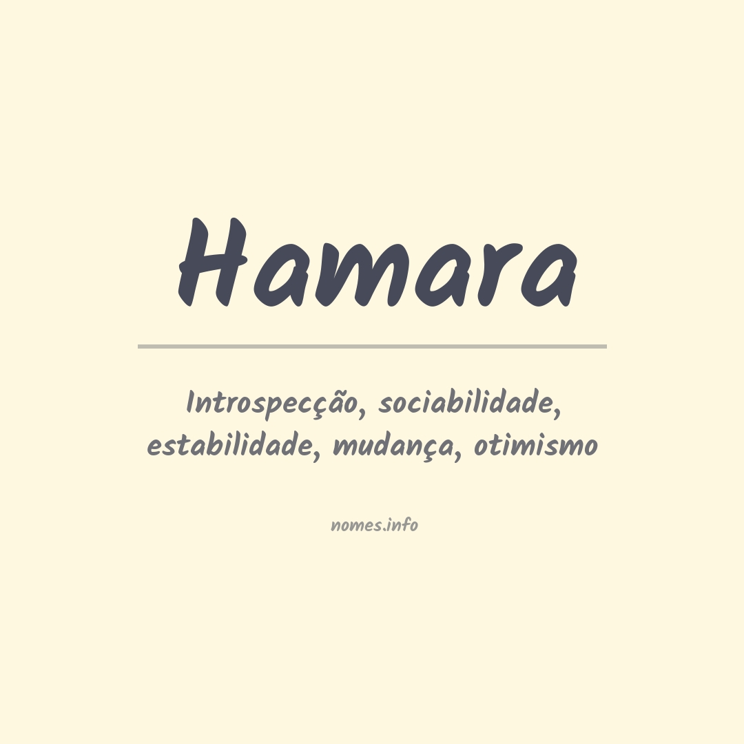 Significado do nome Hamara