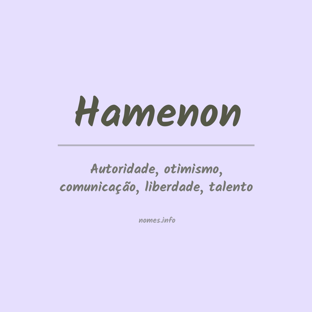 Significado do nome Hamenon