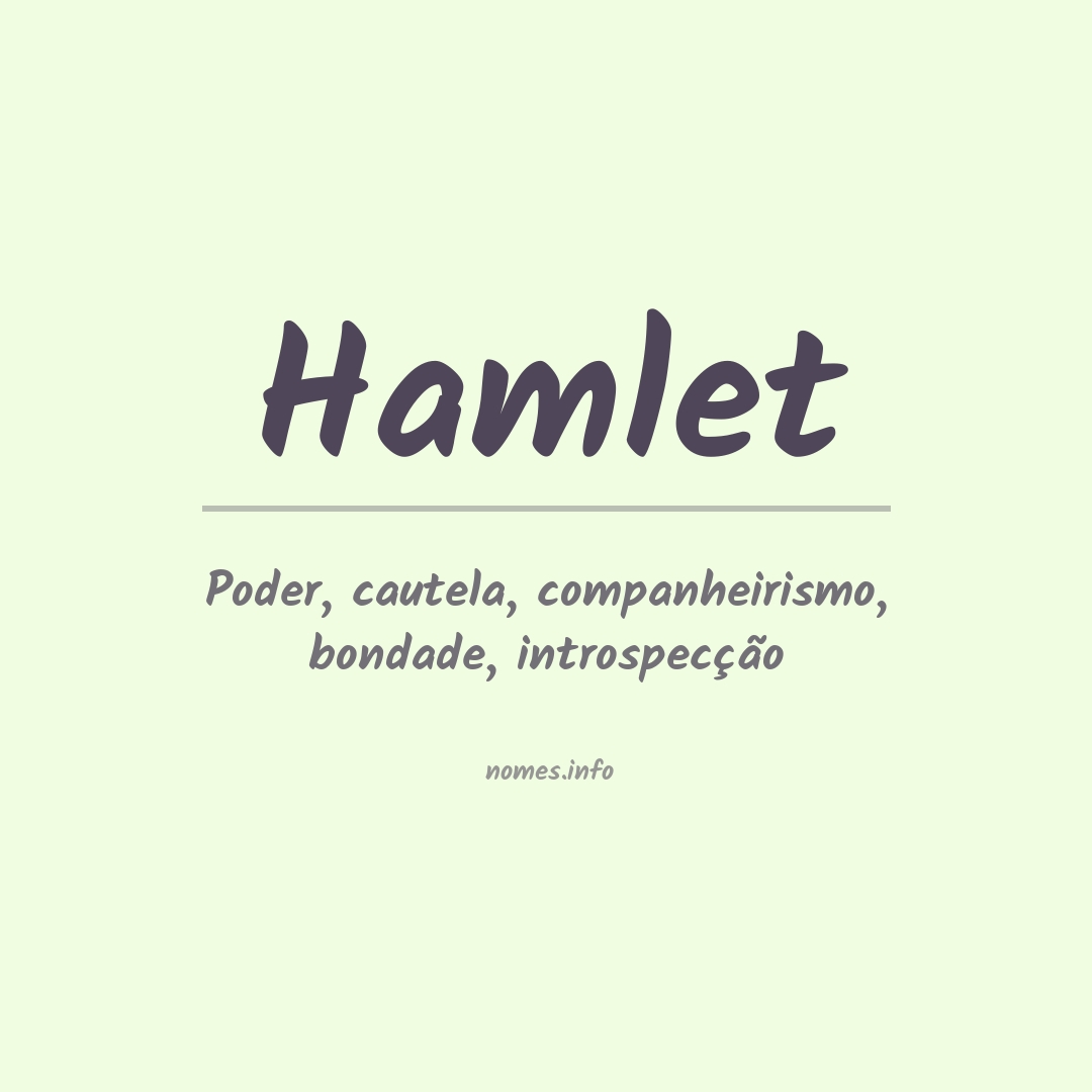 Significado do nome Hamlet