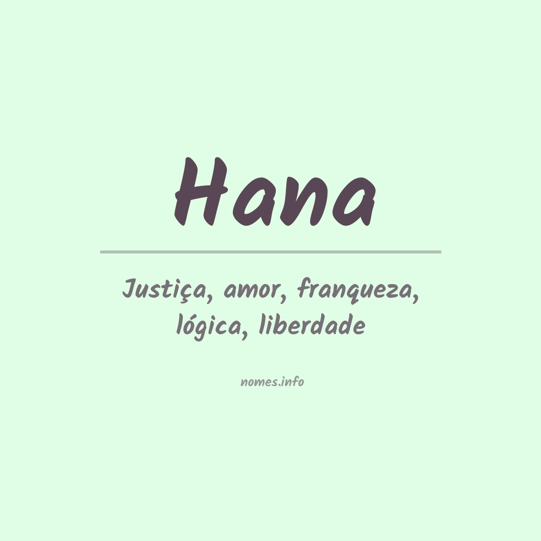 Significado do nome Hana