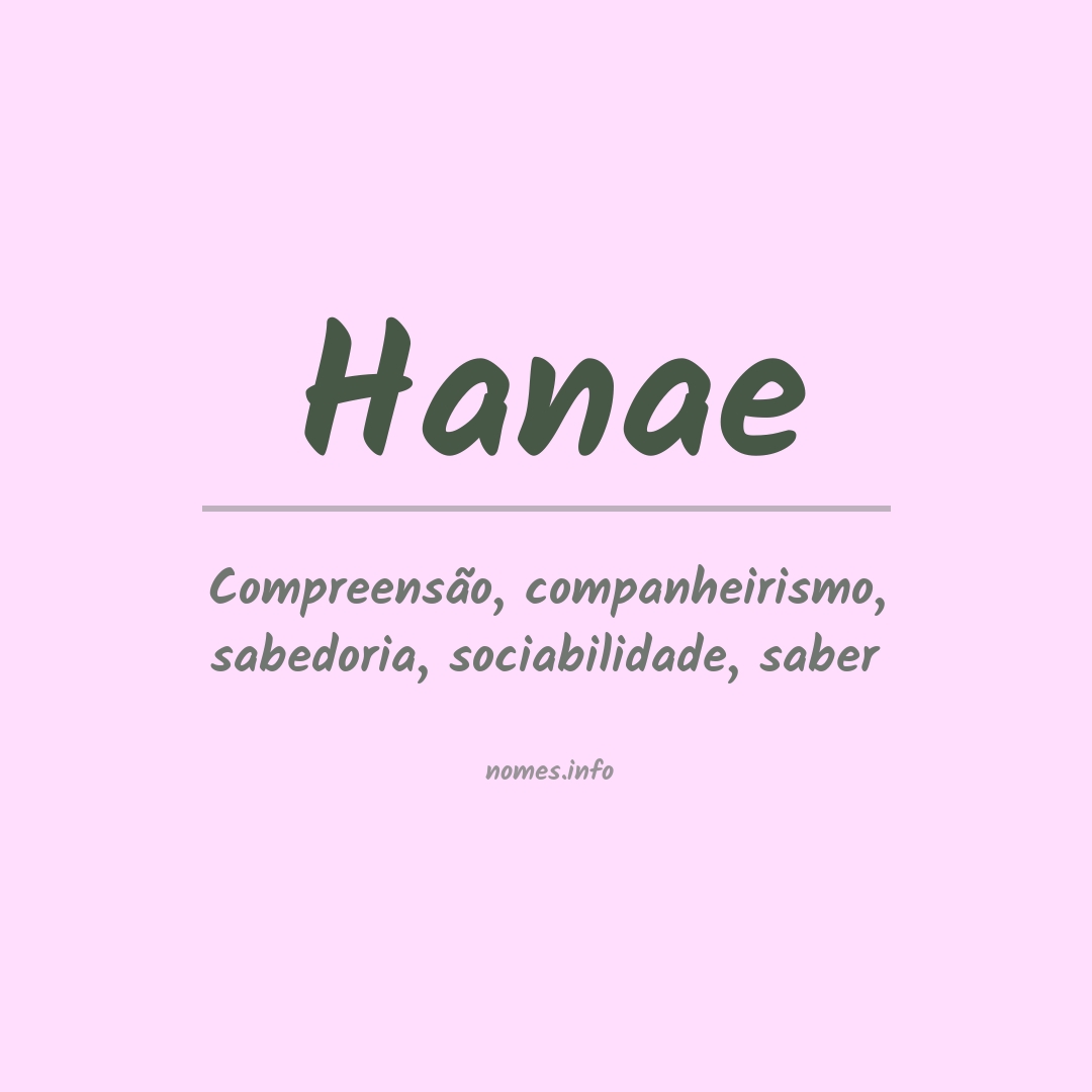 Significado do nome Hanae