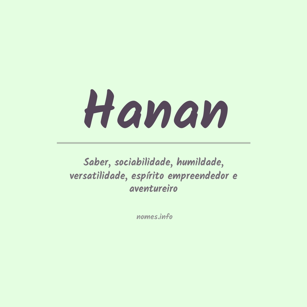 Significado do nome Hanan
