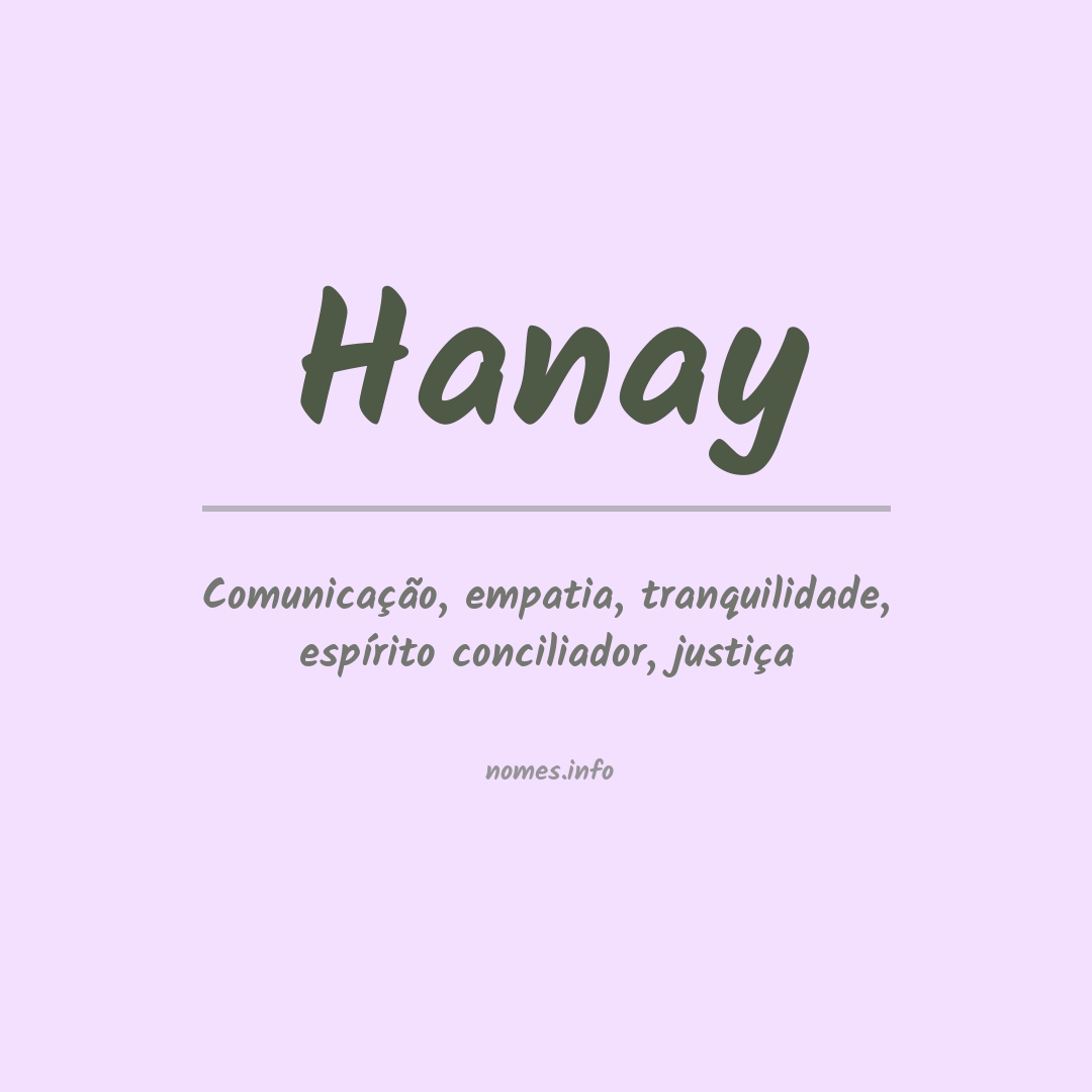 Significado do nome Hanay