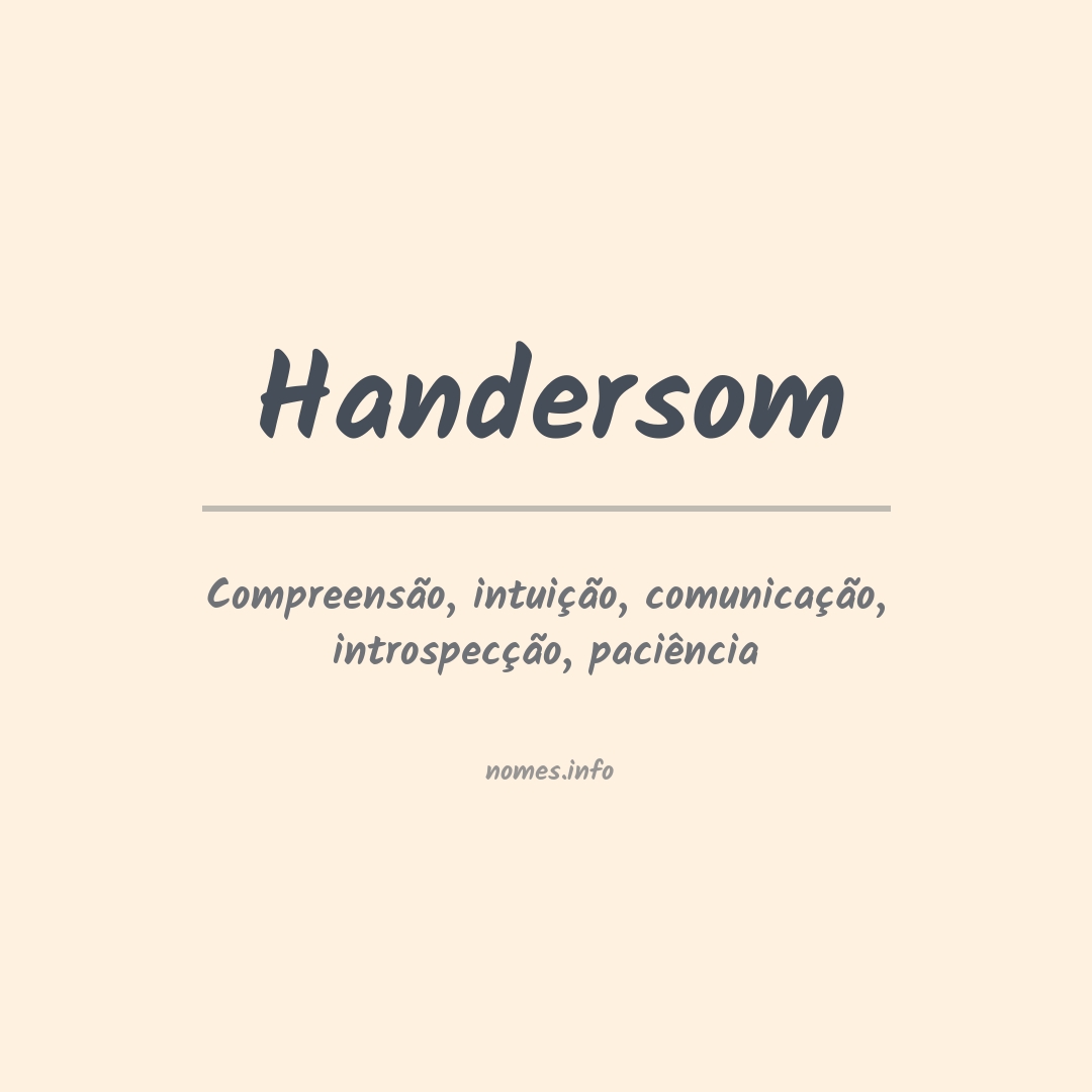 Significado do nome Handersom