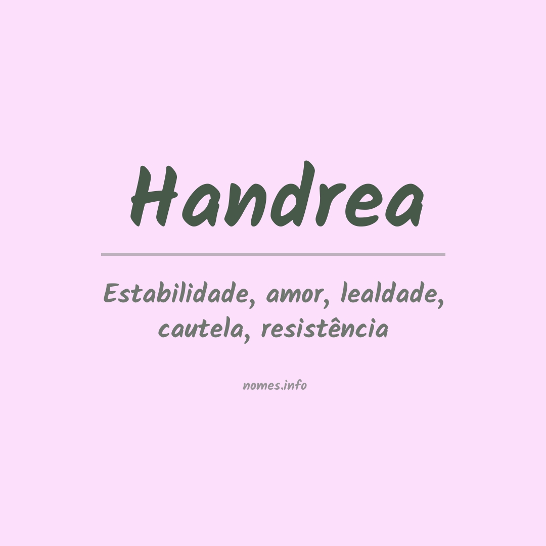 Significado do nome Handrea