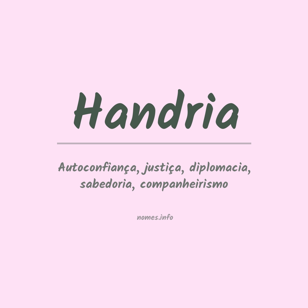 Significado do nome Handria