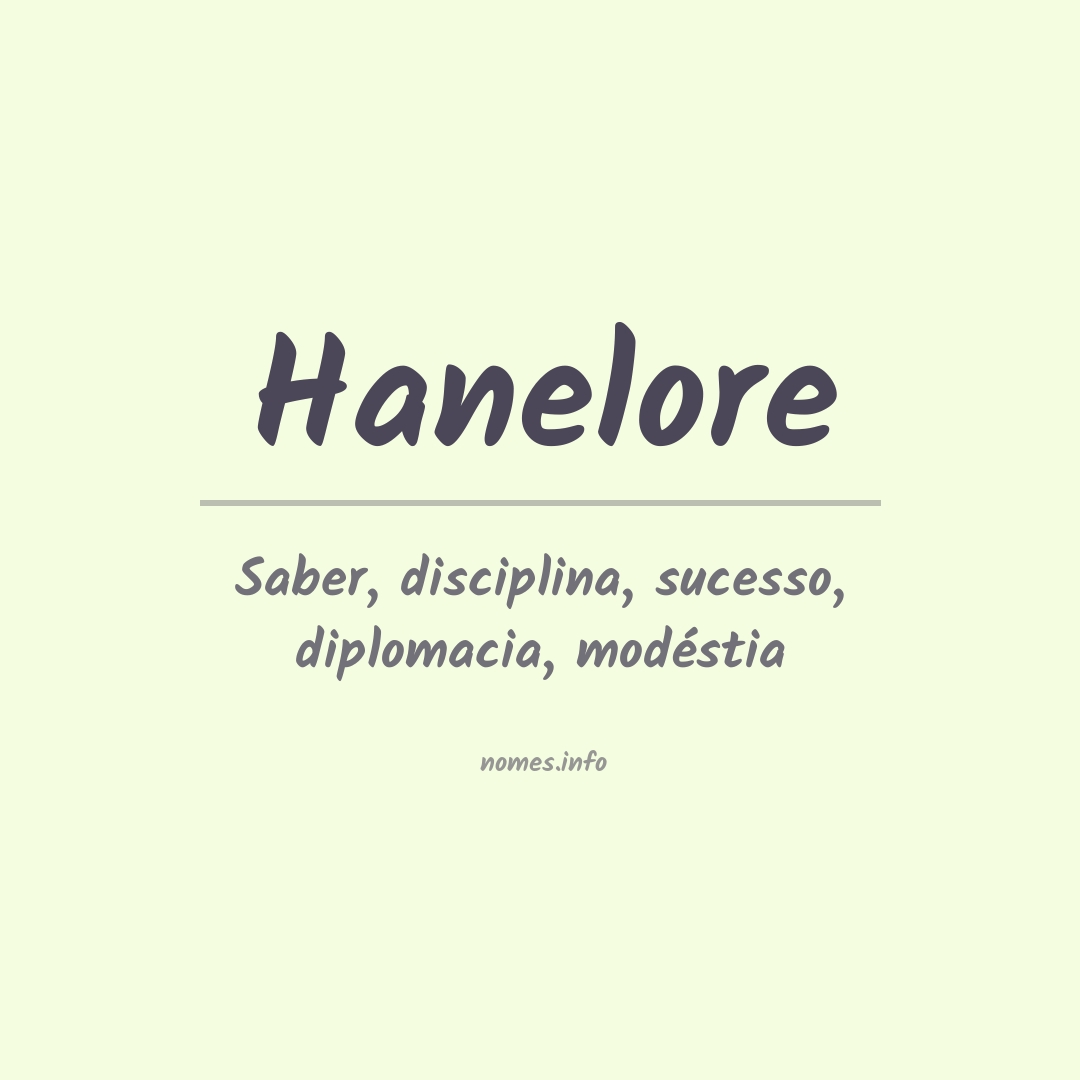 Significado do nome Hanelore