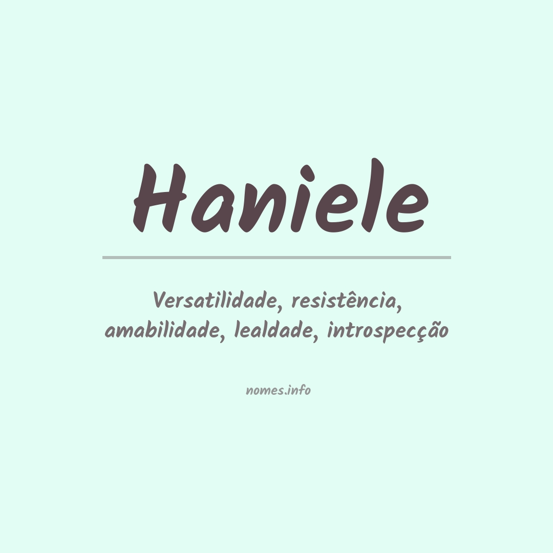 Significado do nome Haniele