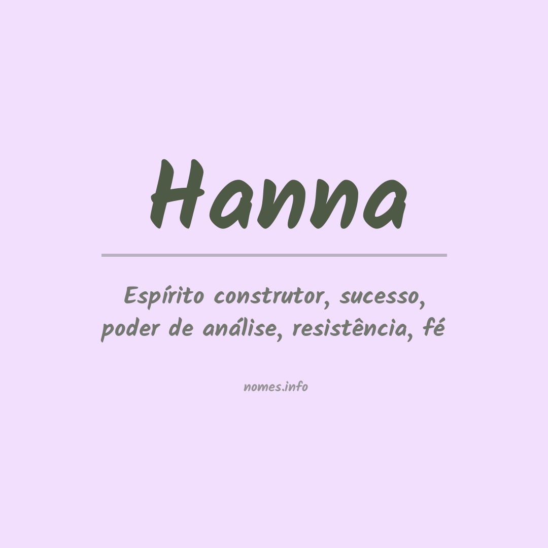 Significado do nome Hanna