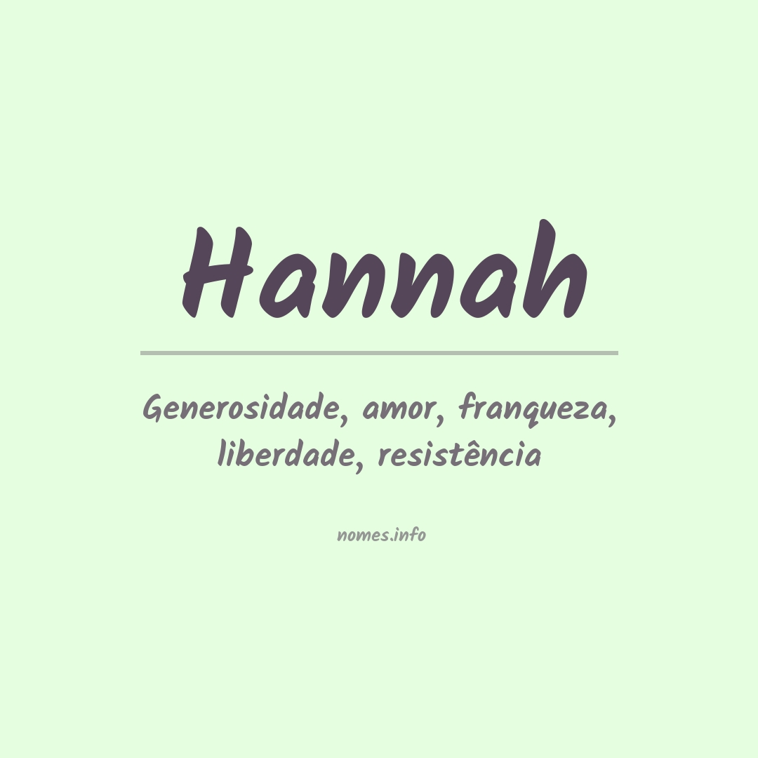 Significado do nome Hannah