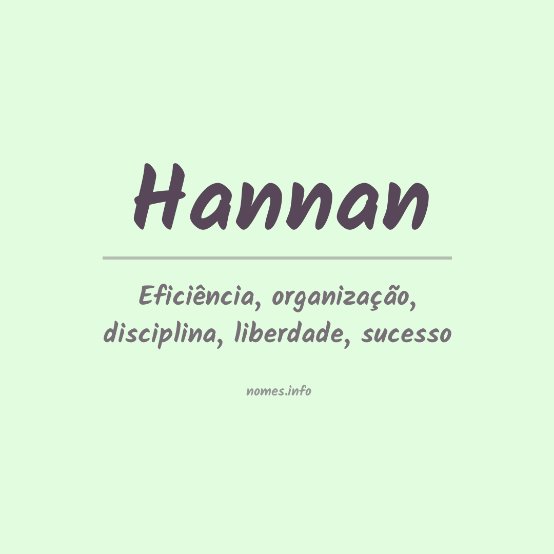 Significado do nome Hannan