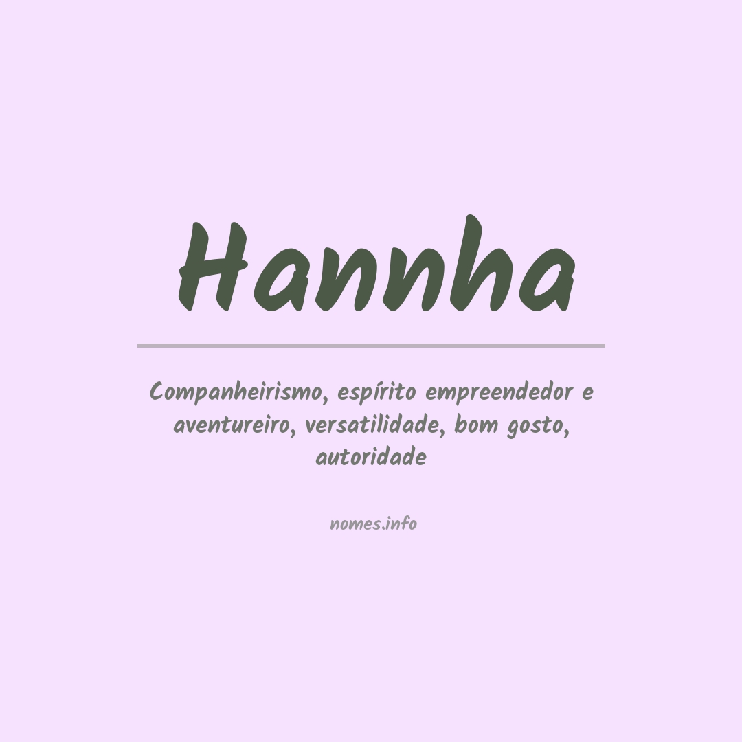 Significado do nome Hannha